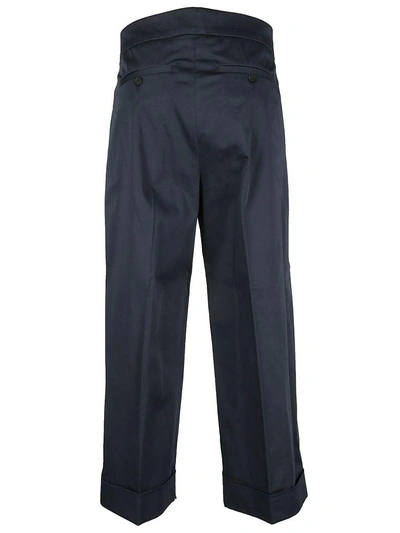 Shop Fabiana Filippi Cropped Trousers In Navy