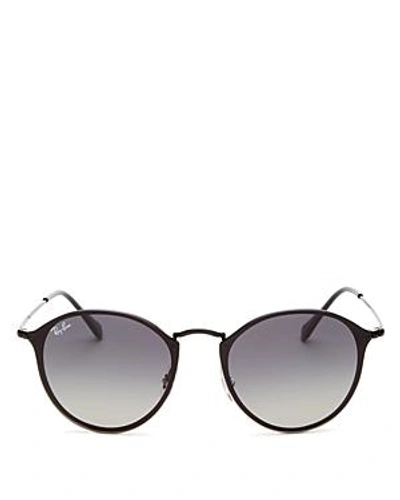 Shop Ray Ban Ray-ban Unisex Round Blaze Sunglasses, 59mm In Black