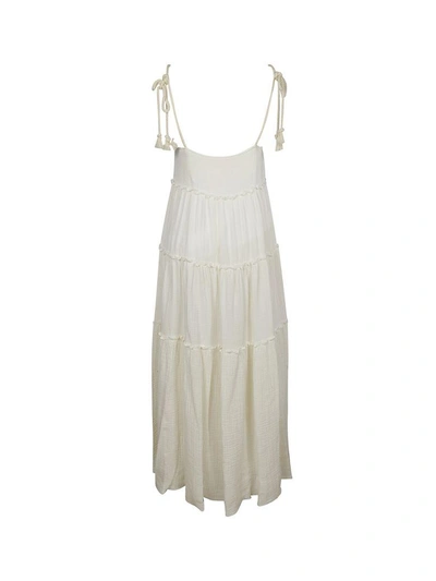 Shop See By Chloé Floral Applique Long Dress In White