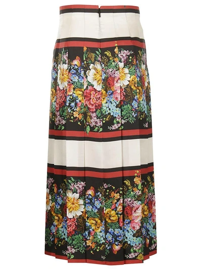 Shop Gucci Floral Skirt In Nero