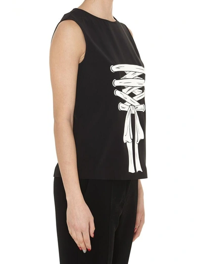 Shop Boutique Moschino Top In Black White