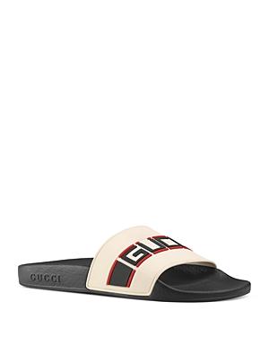 blue red white gucci slides