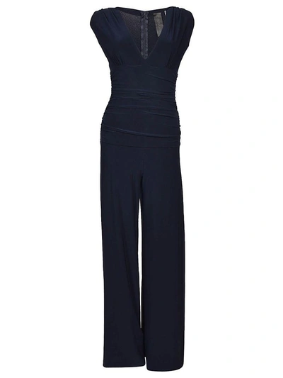 Shop Norma Kamali V-neck Jumpsuit In Midnight