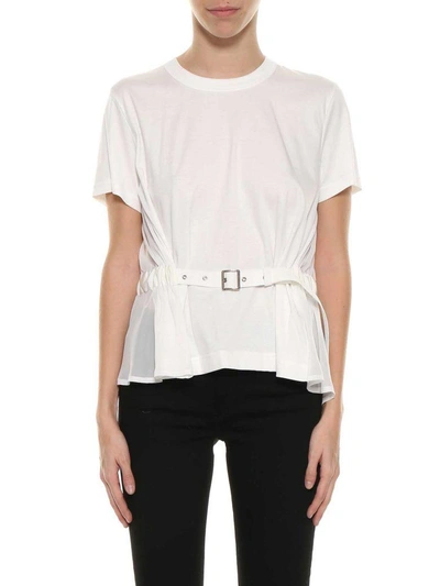 Shop Noir Kei Ninomiya Belt T-shirt In White