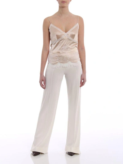 Shop Ermanno Scervino Elasticated Waist Trousers In White