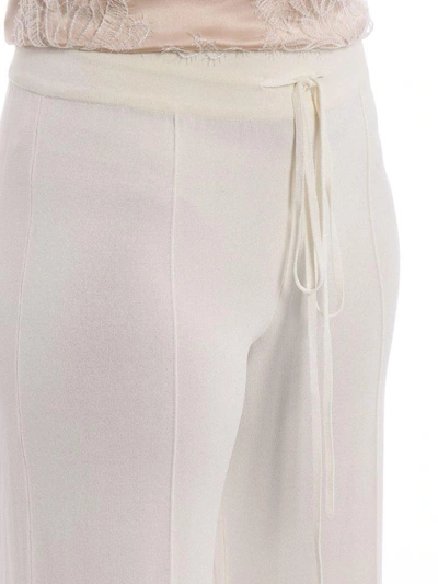 Shop Ermanno Scervino Elasticated Waist Trousers In White