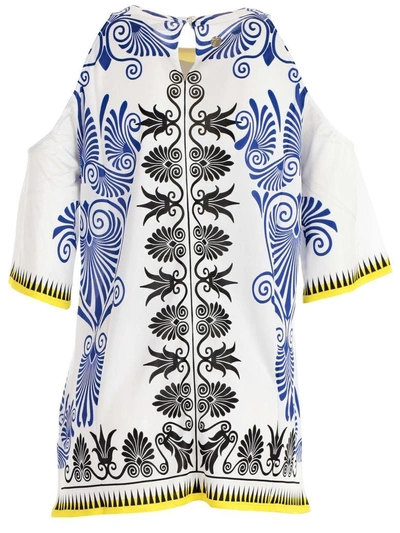 Shop Versace Short Sleeve T-shirt In Gbianco Stampa