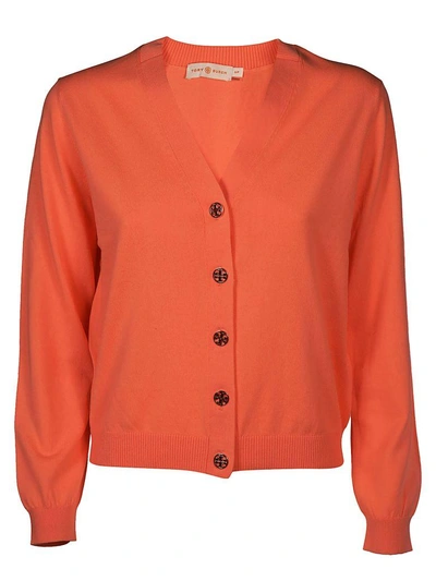 Shop Tory Burch Button Up Cardigan In Orange