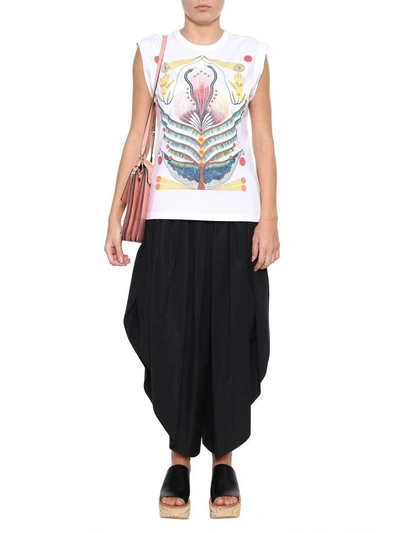 Shop Chloé Printed Sleeveless T-shirt In Bianco