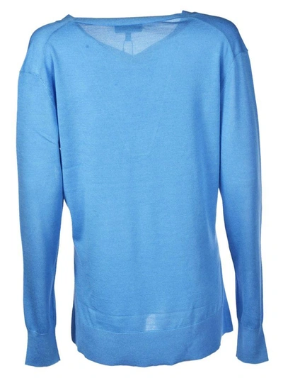 Shop Theory V-neck Sweater In Blue