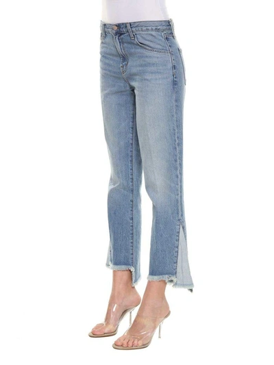 Shop J Brand Raw Edge Flared Jeans In Denim