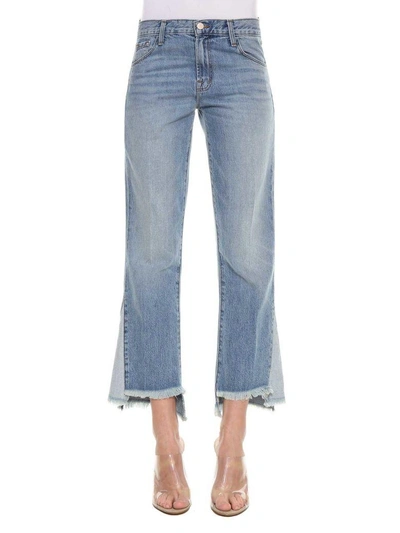 Shop J Brand Raw Edge Flared Jeans In Denim