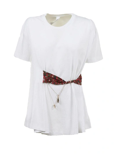 Shop Carven Chain T-shirt In Bianco Rosso