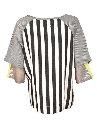 Shop Brand Unique Striped Top In Black/white