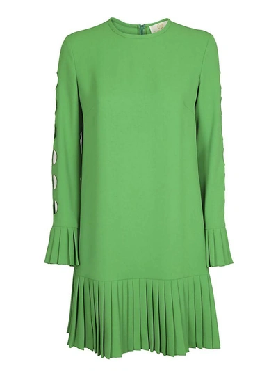 Shop Sara Battaglia Vintage Dress In Green