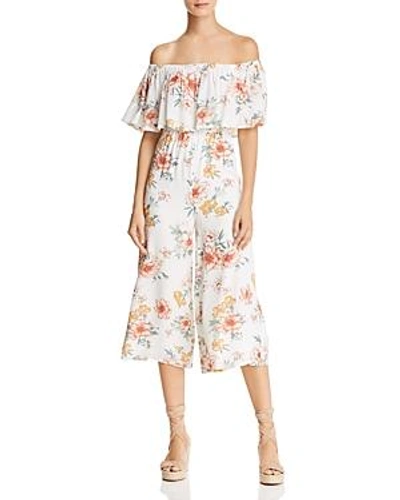 Shop Sage The Label Gigi Off-the-shoulder Floral Jumpsuit - 100% Exclusive In White