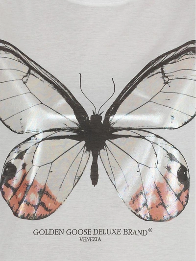 Shop Golden Goose Cotton T-shirt In White-butterfly