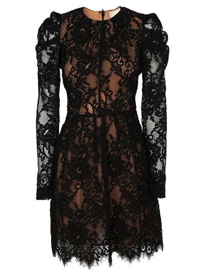 Shop Michael Kors Michael  Floral Lace Dress In Black