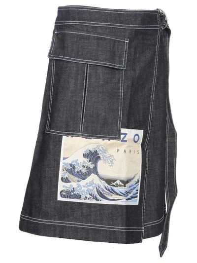 Shop Kenzo The Memento Skirt In Blue