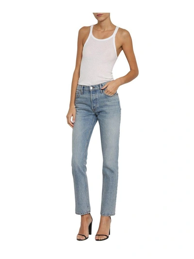 Shop Re/done The Crawford Denim Cotton Jeans In Azzurro