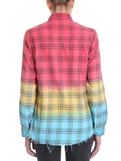 Shop Amiri Faded Plaid Check Shirt In Cotton In Red