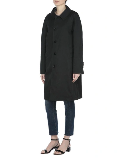 Shop Burberry Reversible Raincoat In Black