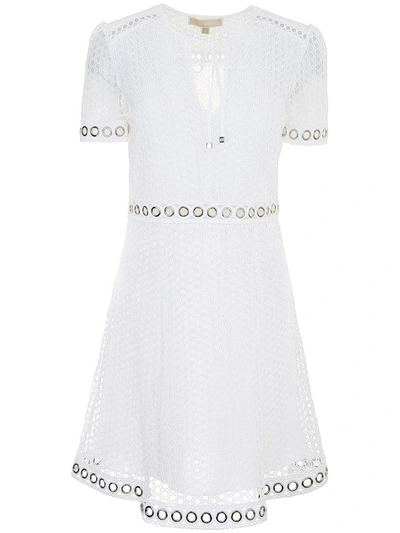 Shop Michael Michael Kors Lace Dress In Whitebianco