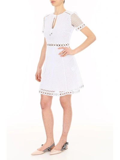 Shop Michael Michael Kors Lace Dress In Whitebianco
