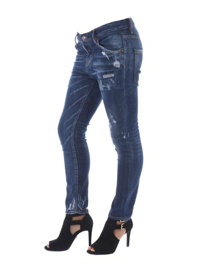 Shop Dsquared2 Cropped Cool Girl Jeans In Denim