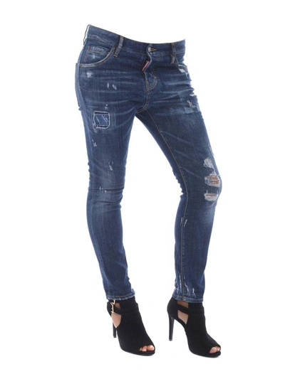 Shop Dsquared2 Cropped Cool Girl Jeans In Denim