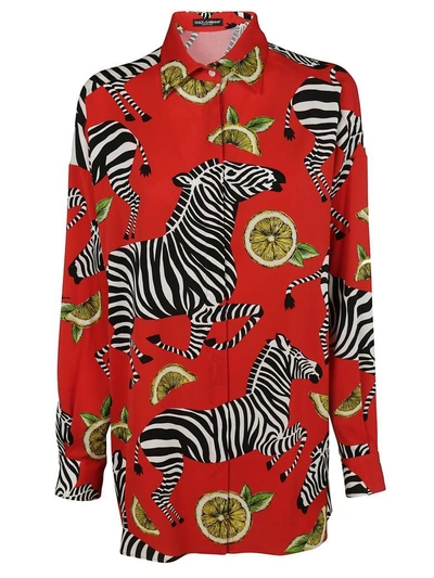 Shop Dolce & Gabbana Zebra Long Shirt