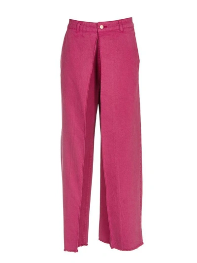 Shop Aalto Layered Wide Trousers In Fuchsia