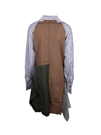 Shop Jw Anderson Patchwork Shirt Dress In Brown