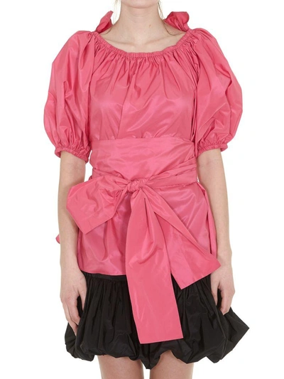 Shop Stella Mccartney Michelle Taffeta Top In Bright Pink