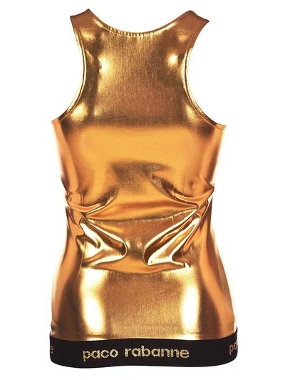 Shop Rabanne Metallic Fitted Tank Top In Gold