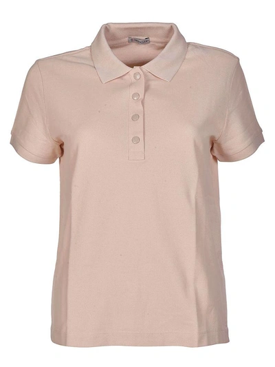 Shop Moncler Classic Polo Shirt In Light Pink