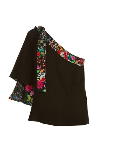 Shop Etro Layered One-shoulder Top In Nero