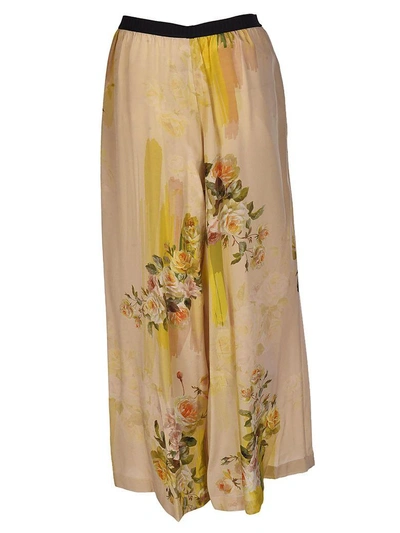 Shop Antonio Marras Floral Print Trousers In Yellow
