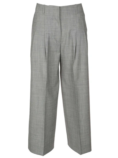 Shop Ql2 Cropped Trousers In Light Grey