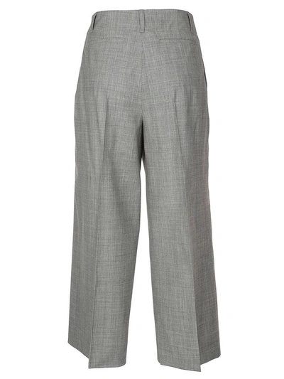 Shop Ql2 Cropped Trousers In Light Grey