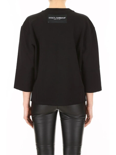 Shop Dolce & Gabbana Embroidered Patch Sweatshirt In Nero (black)
