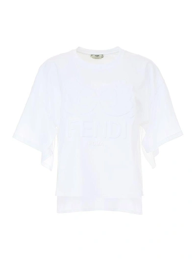 Shop Fendi Cotton T-shirt In White|bianco