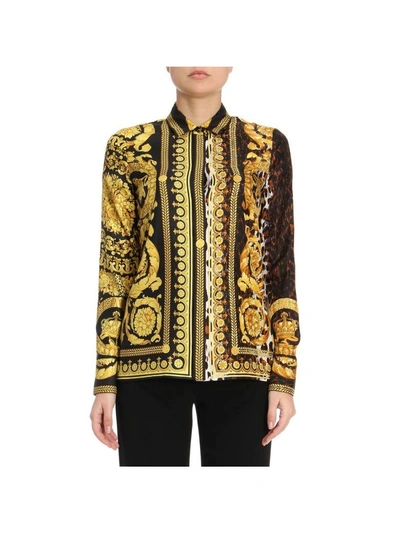 Shop Versace Shirt Shirt Women  In Gold