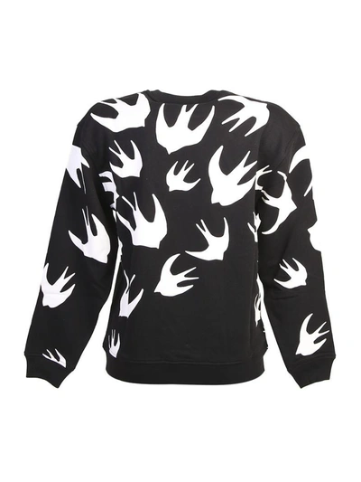 Shop Mcq By Alexander Mcqueen Swallow Printed Cotton Sweatshirt In Black