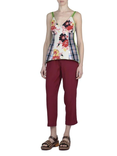 Shop Marni Floral Printed Top In Natural White