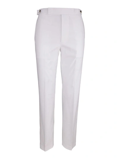 Shop Helmut Lang Trousers In Bianco