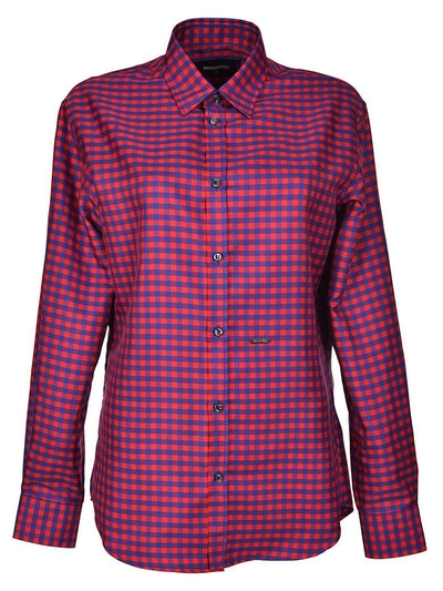 Shop Dsquared2 Checked Shirt In Red-blue