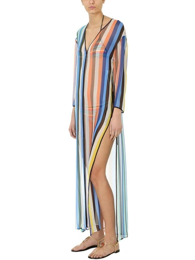 Shop Diane Von Furstenberg Multicolored Owen Stripe Print Tunic