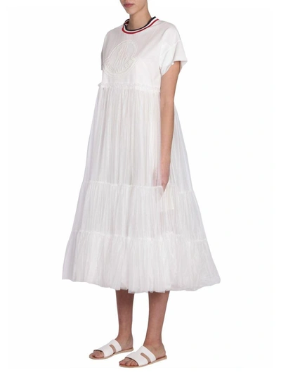Shop Moncler Aleyna Dress In Bianco