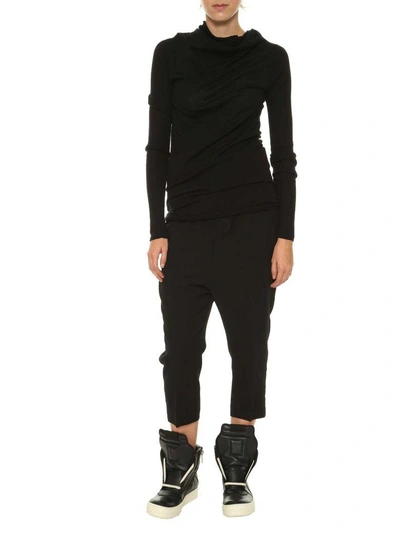 Shop Rick Owens Cargo Cropped Pants In Nero